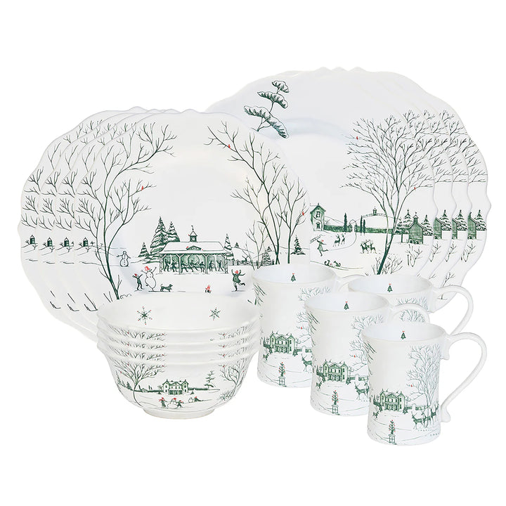 Country Estate Winter Frolic Evergreen Dinnerware