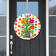 Happy Dot Floral Door Hanger