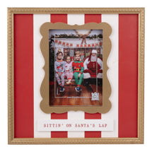 Gold Trimmed Sitting On Santa's Lap Frame