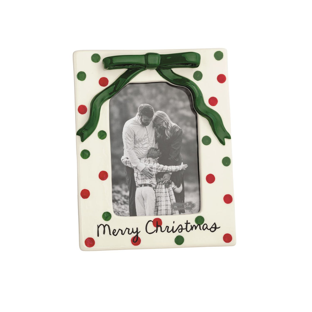 Polka Dot Christmas Bow Frame