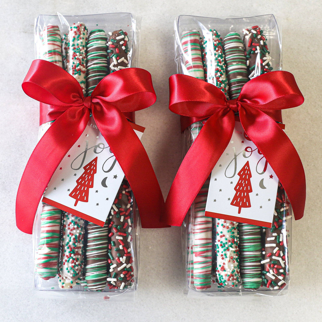 8pc Holiday Milk & White Chocolate Covered Pretzel Rods