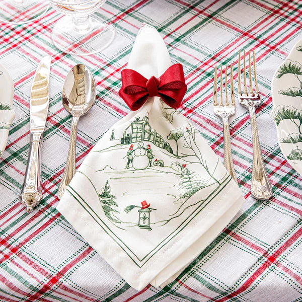 Country Estate Winter Frolic Evergreen Napkin