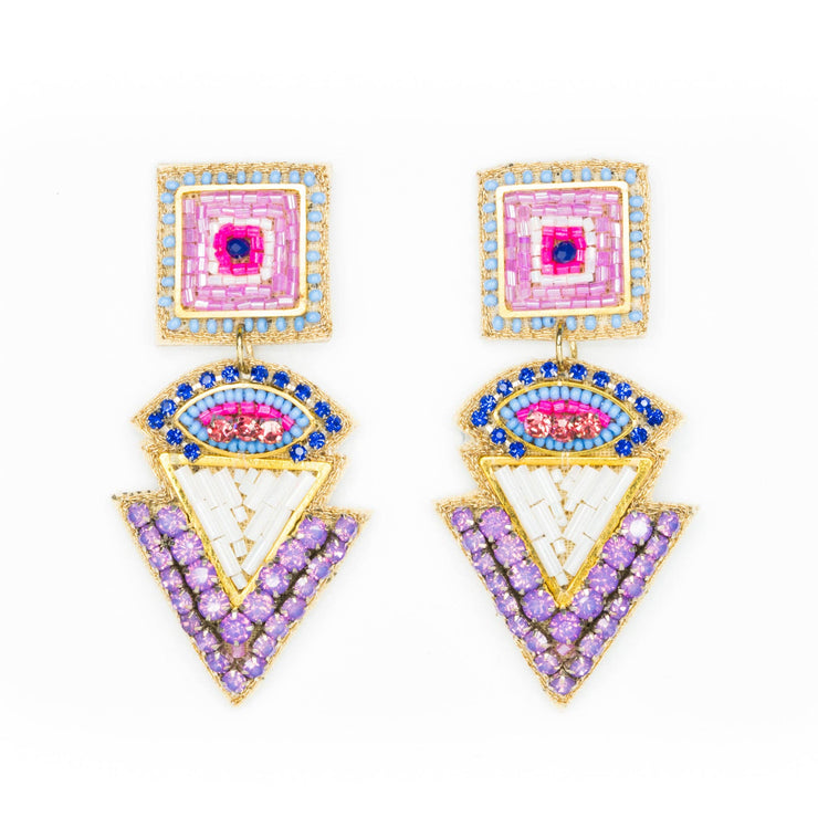 Bay Street Earrings in Shades of Purple and Blue