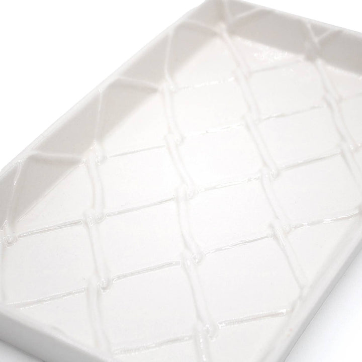 White Textured Guest Towel Tray - 8 Oak Lane