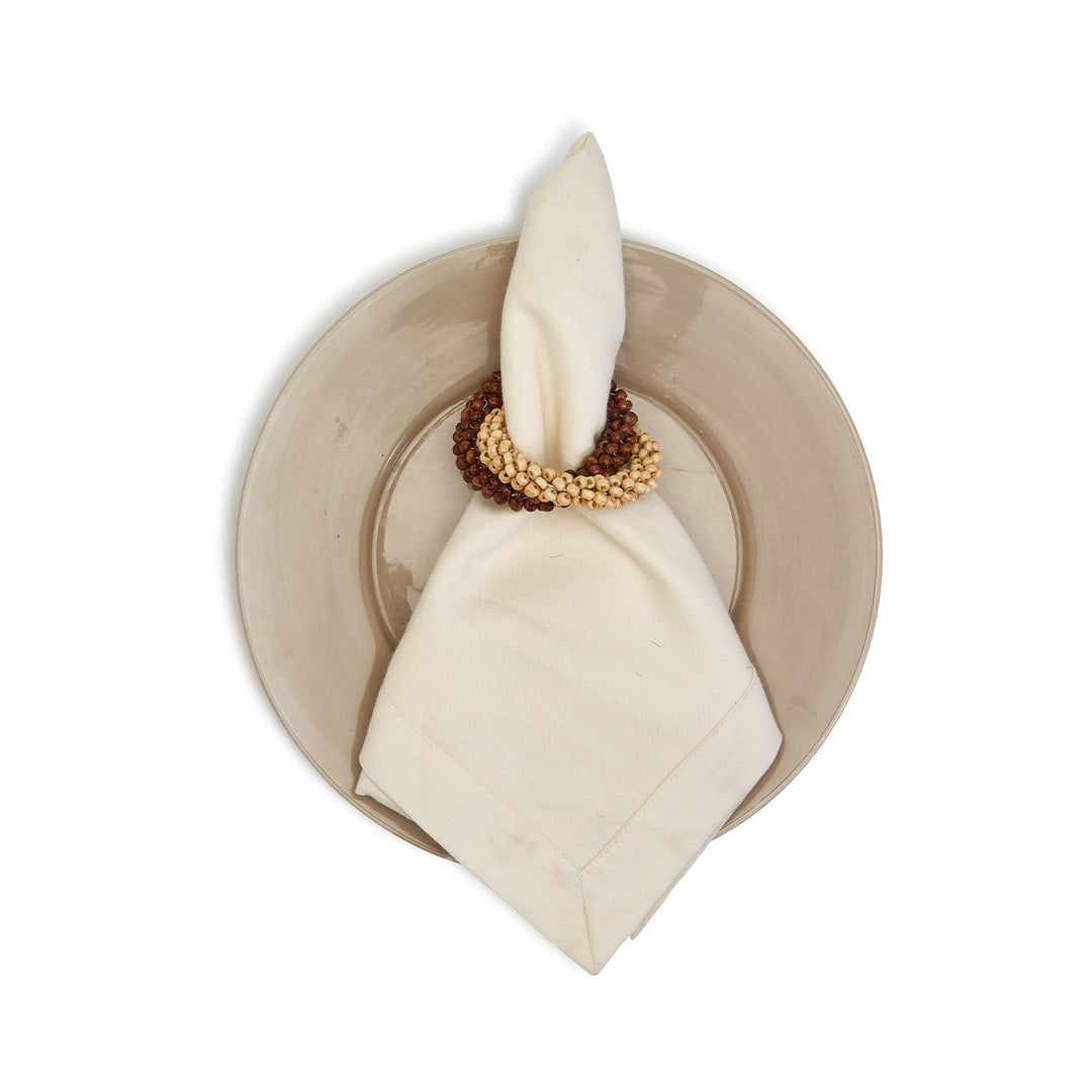 Napkin Ring Set/ Wood Beaded