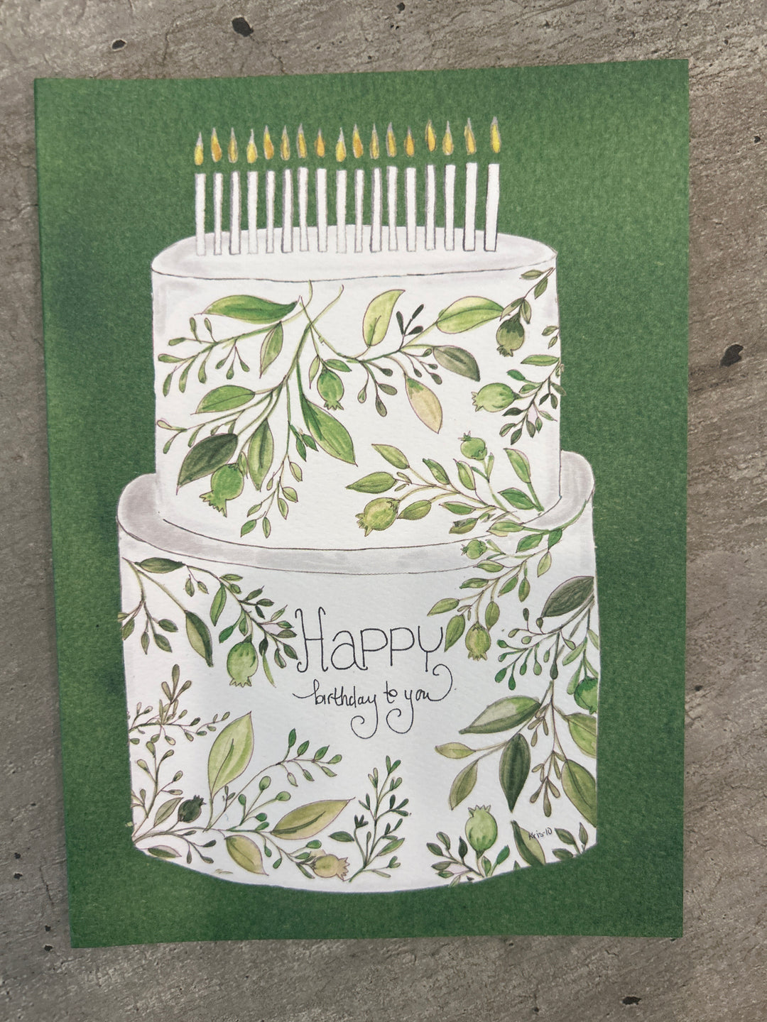 Birthday Card | Birthday Cake Greenery