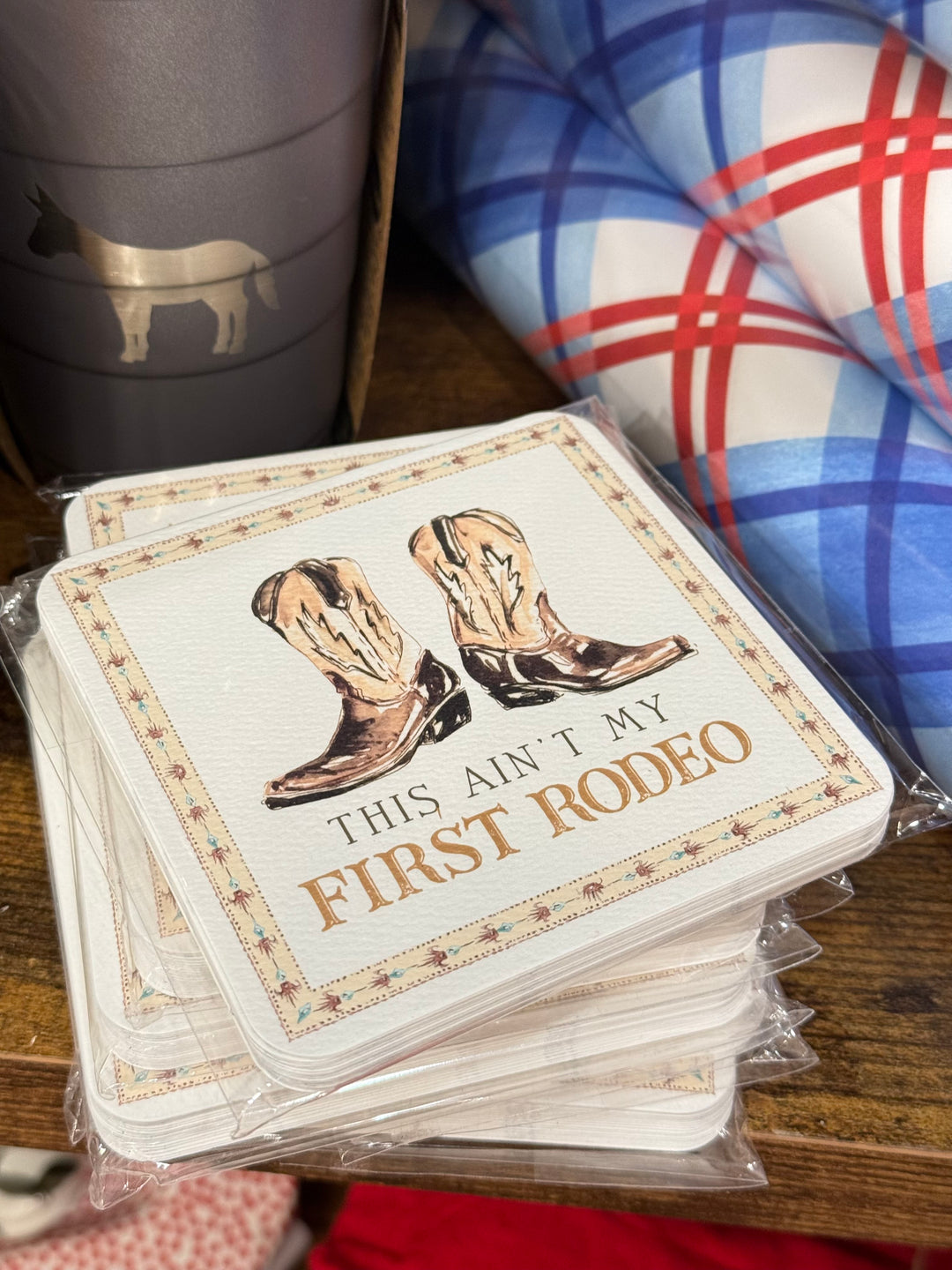 Square Coaster- Hand painted This Ain't my Fist Rodeo