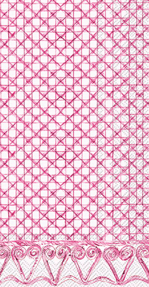 Pink Botanical Cane Guest Towel