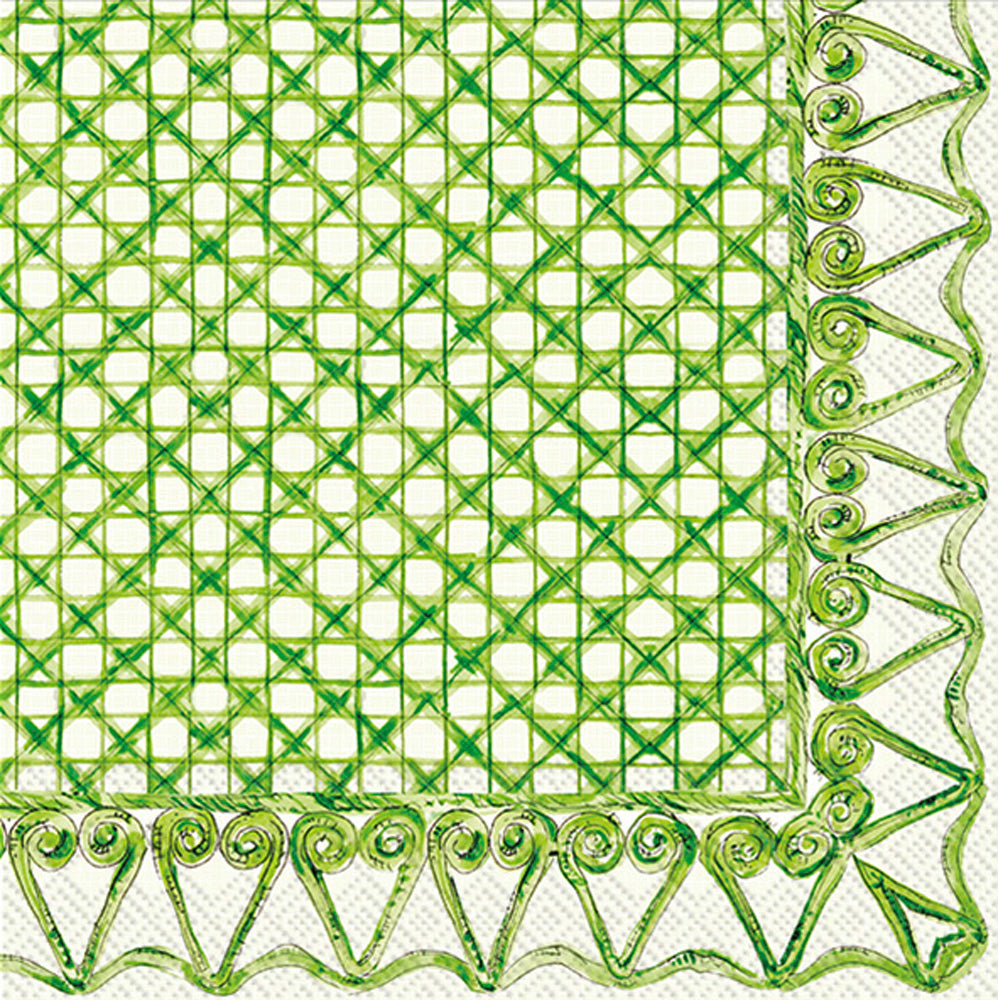 Botanical Cane Green Cocktail Napkin