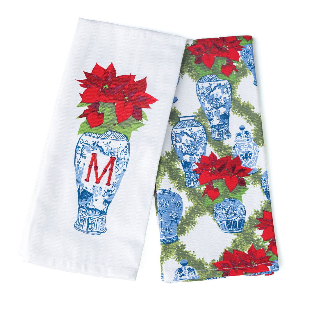Initial Towels - Poinsetta
