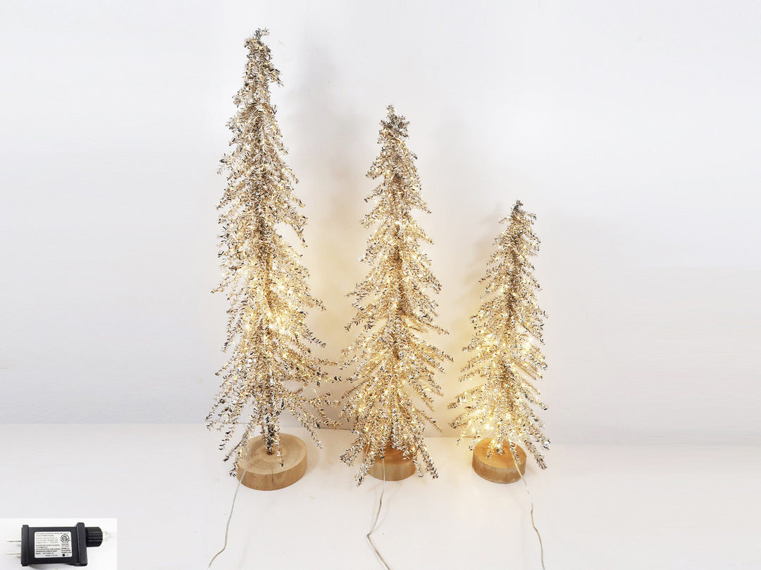 Lit Silver Tinsel Tree  w/adapter