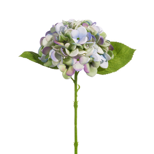 13" Real Touch Green and Purple Hydrangea Stem