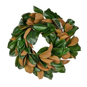 Green Magnolia Leaf Wreath  22" Dia.