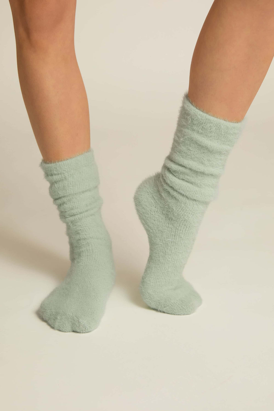 Bamboo Fuzzy Lounge Sock - Aqua