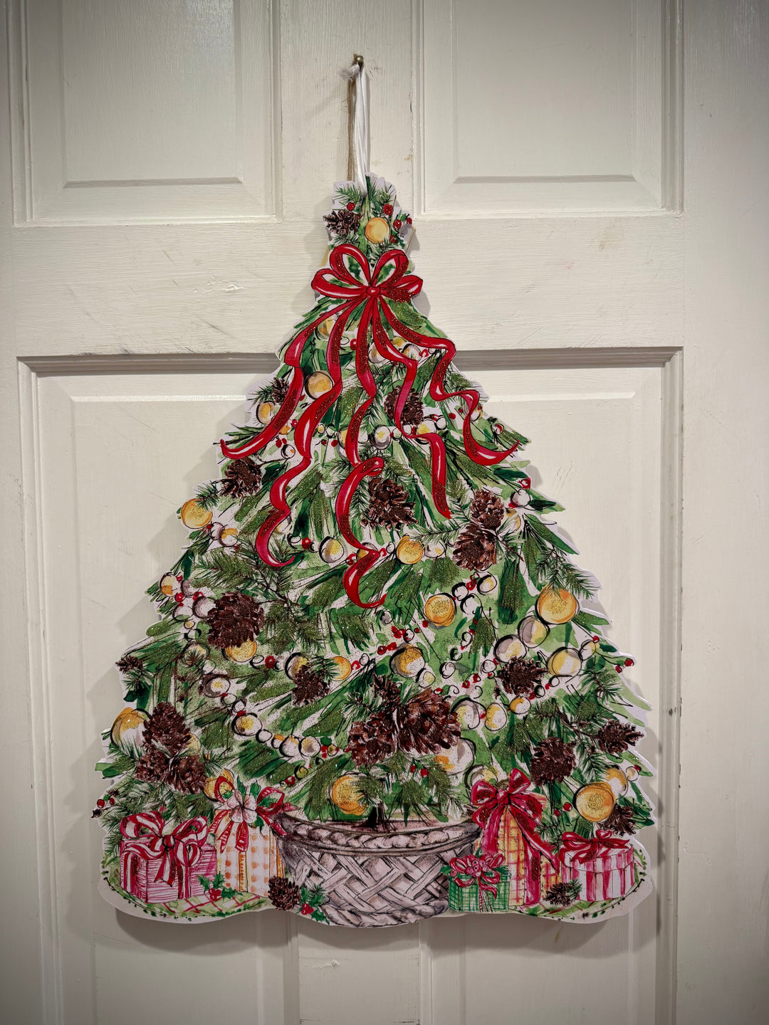 Beck's Traditional Pinecone Tree PVC Door Hanger
