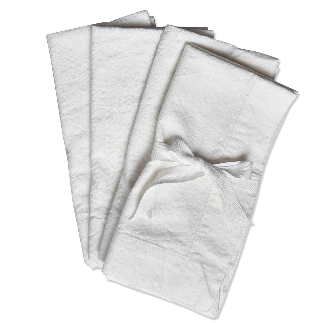 White/Threads Slub Napkin Set/4 | White