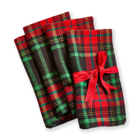 Christmas Plaid Napkin Set  4 piece