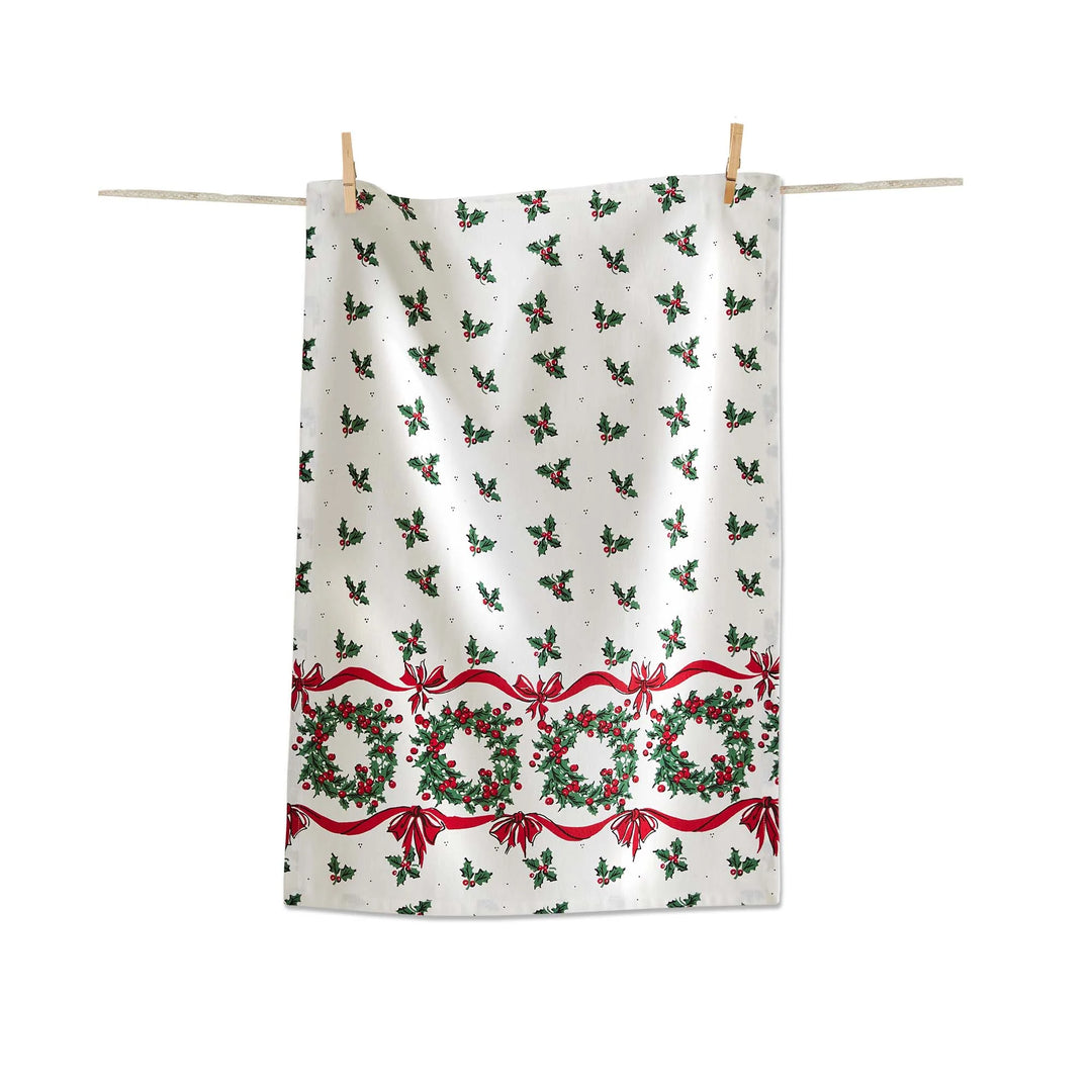 Vintage Holly Dishtowel