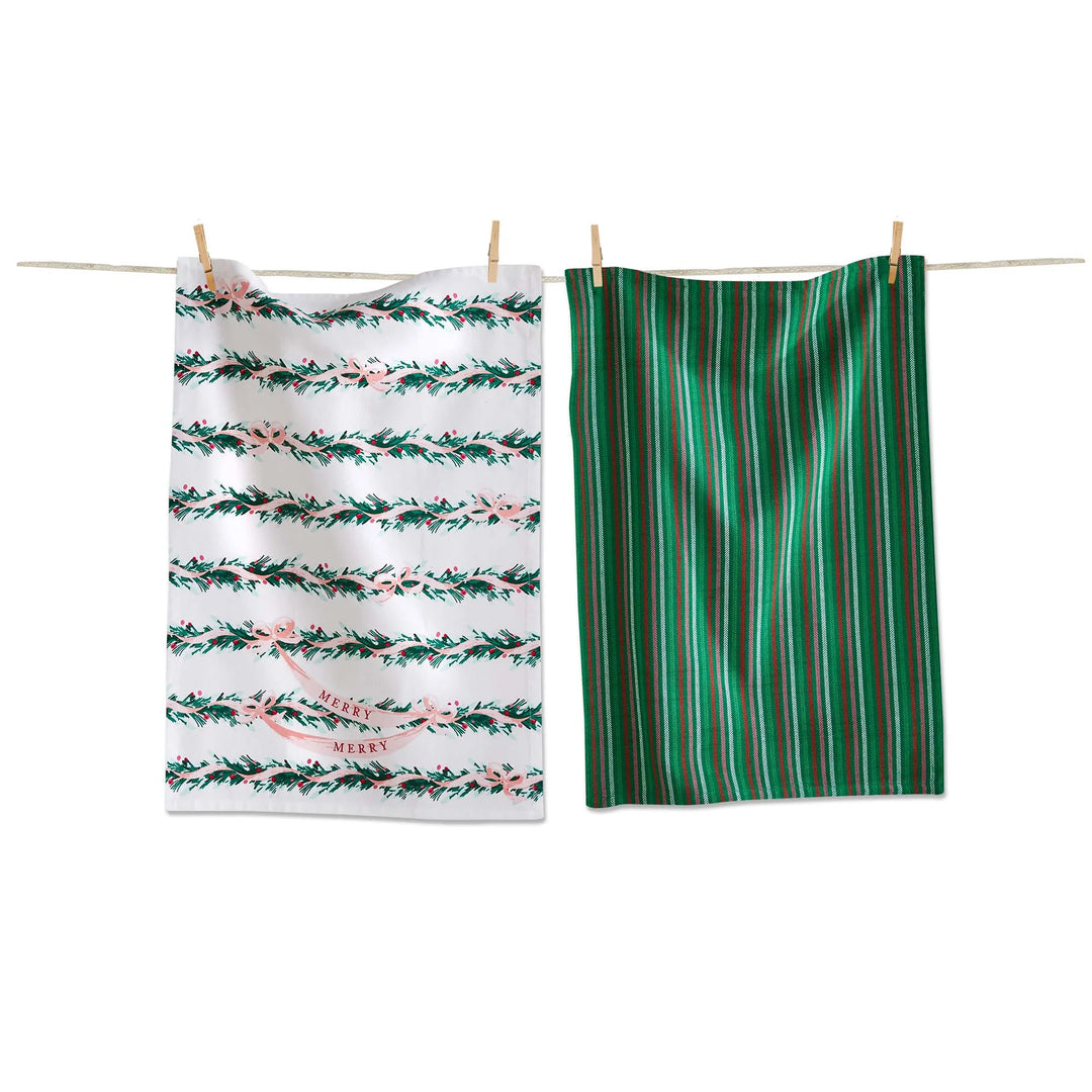 Very Merry Garland Dishtowel S/2