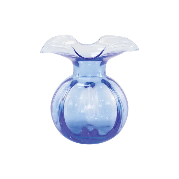 Hibiscus Fluted Cobalt Vase