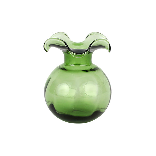 Hibiscus Fluted Dark Green Vase