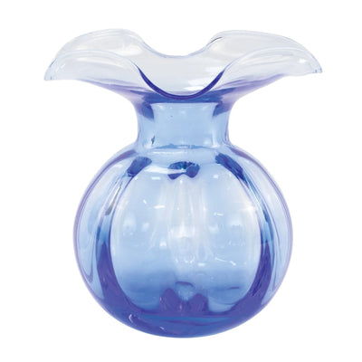 Hibiscus Fluted Cobalt Vase