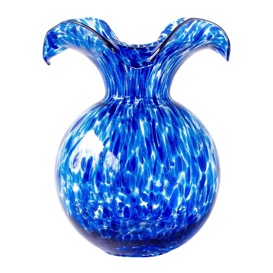 Hibiscus Fluted Cobalt Tortoiseshell Small Vase