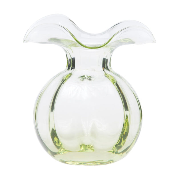 Hibiscus Fluted Glass Green Vase