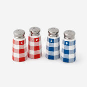 Gingham Salt & Pepper - ceramic 4in.