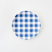 Blue Gingham "Paper" Plate - Melamine 7.5"