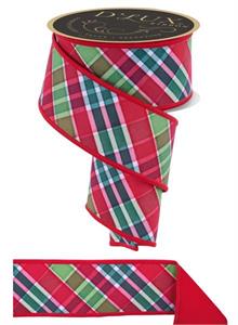 2.5" X 10 YD Bold Plaid/Fused Red/Emerald/Lime