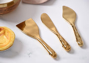 Gold Porcelain Cheese Knives