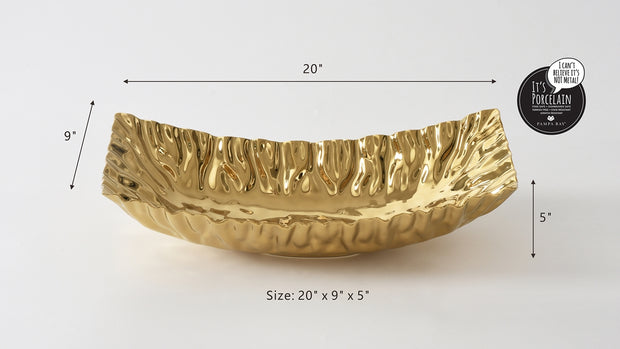 Mascali Gold Rectangular Centerpiece Bowl
