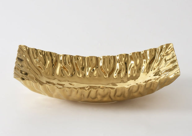 Mascali Gold Rectangular Centerpiece Bowl
