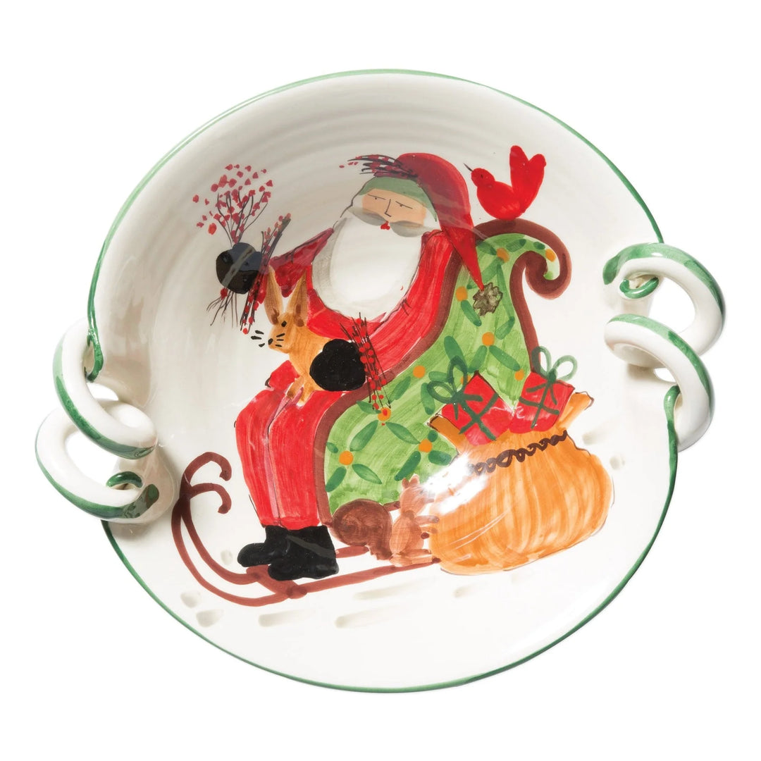 Old St. Nick Handled Scallop Bowl