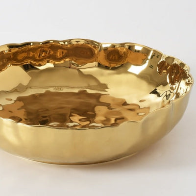 Portifino Gold Extra Large Shallow Bowl