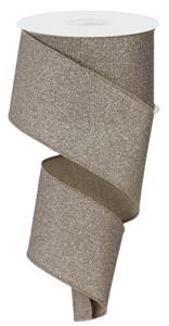 2.5" x 10 YD Fine Glitter on Royal Burlap, Taupe