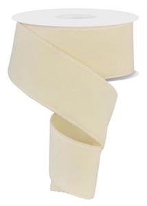 2.5" x 10 YD Deluxe Velvet/Satin Back Cream