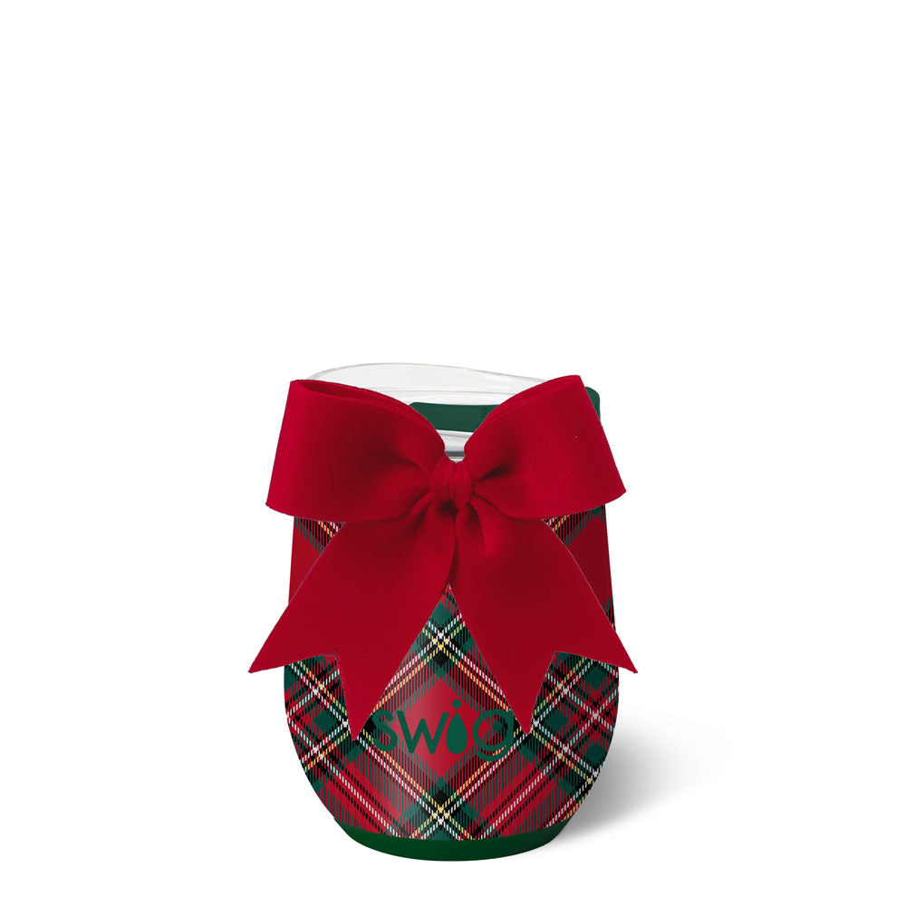 Christmas Plaid Stemless Wine Cup 12oz.