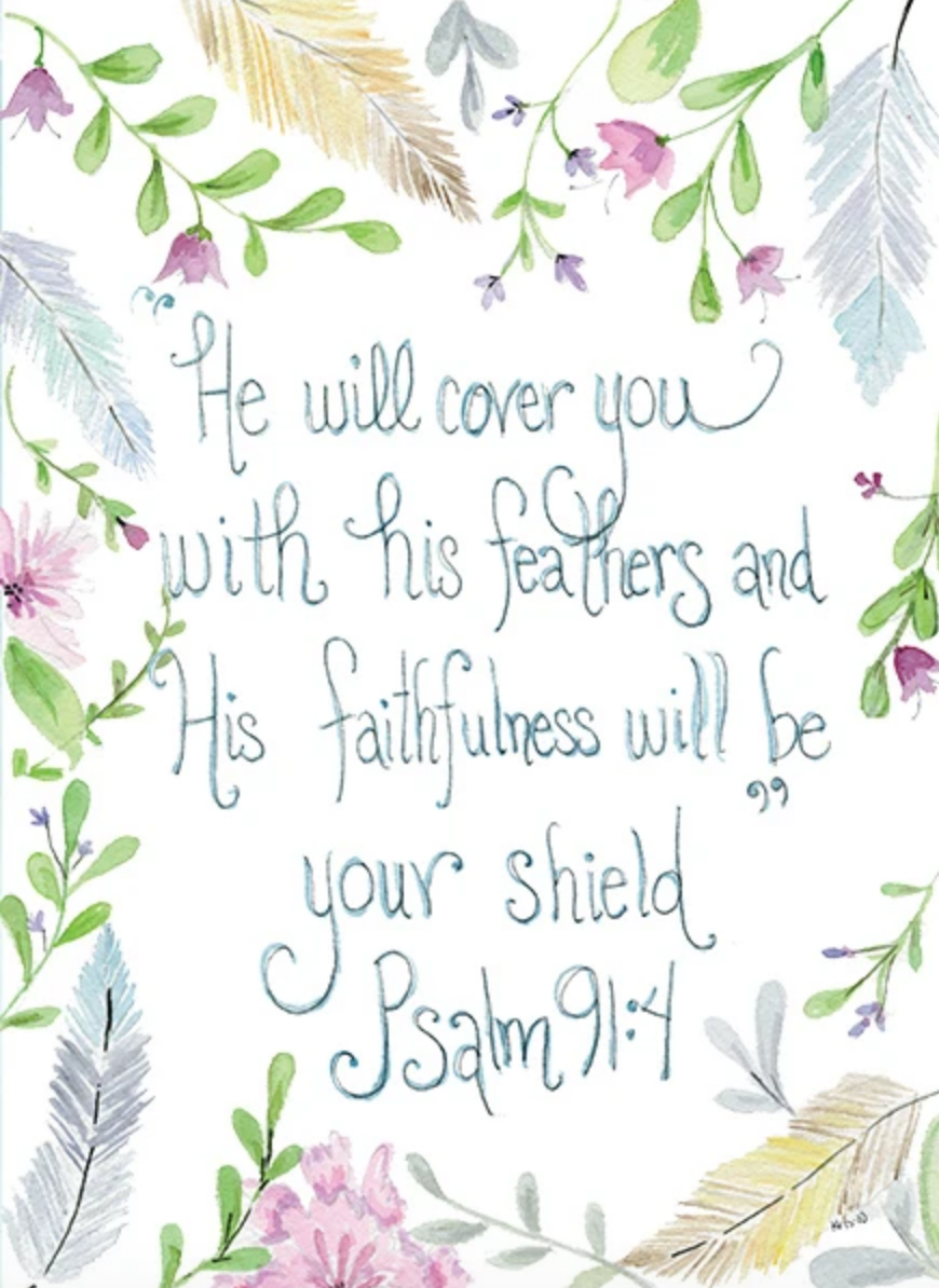 Sympathy Card | Caring Psalm 91:4
