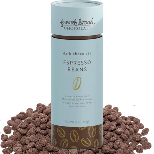 Dark Chocolate Covered Espresso Beans Cylinders