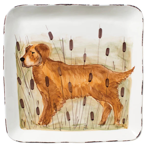 Wildlife Hunting Dog Square Platter