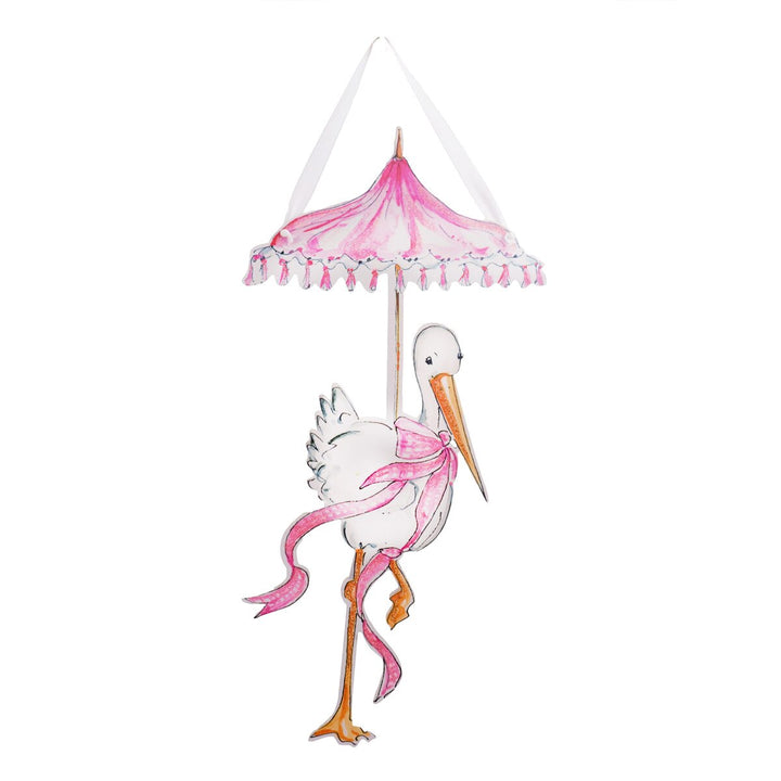 Girl Stork PVC Door Hanger