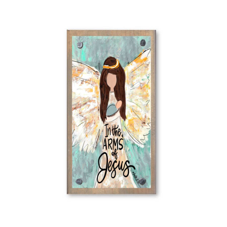 In the Arms of Jesus Driftwood Happy Block