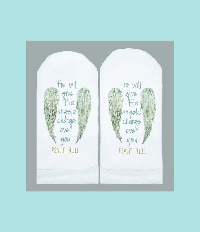 Psalms 91:11 Angel Socks