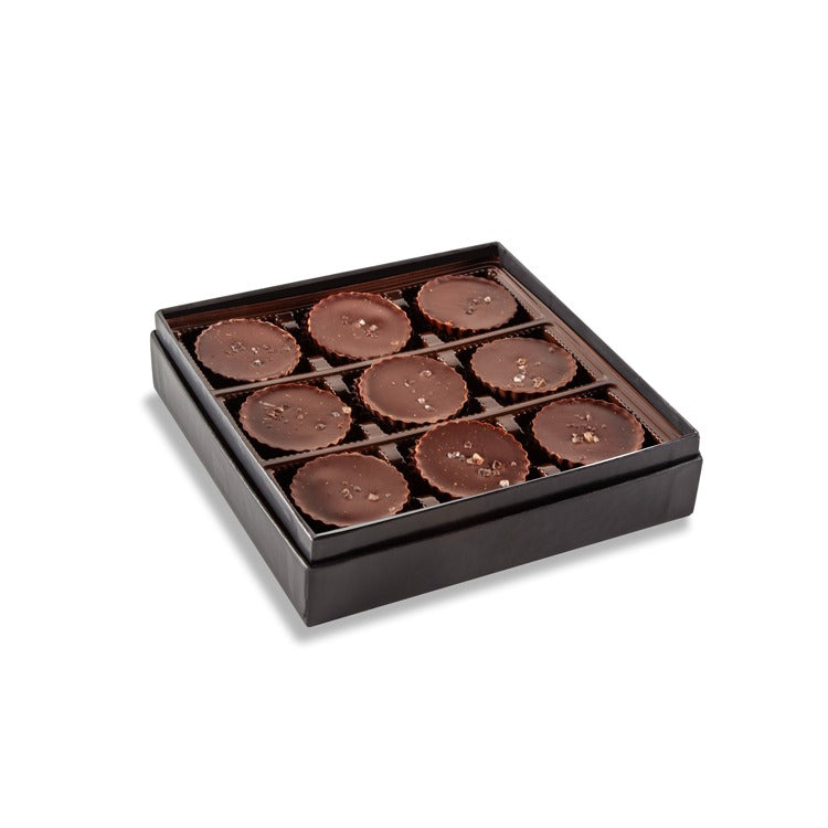 BOURBON SMOKED SEA SALT CARAMELS, Chocolate Box 9 piece