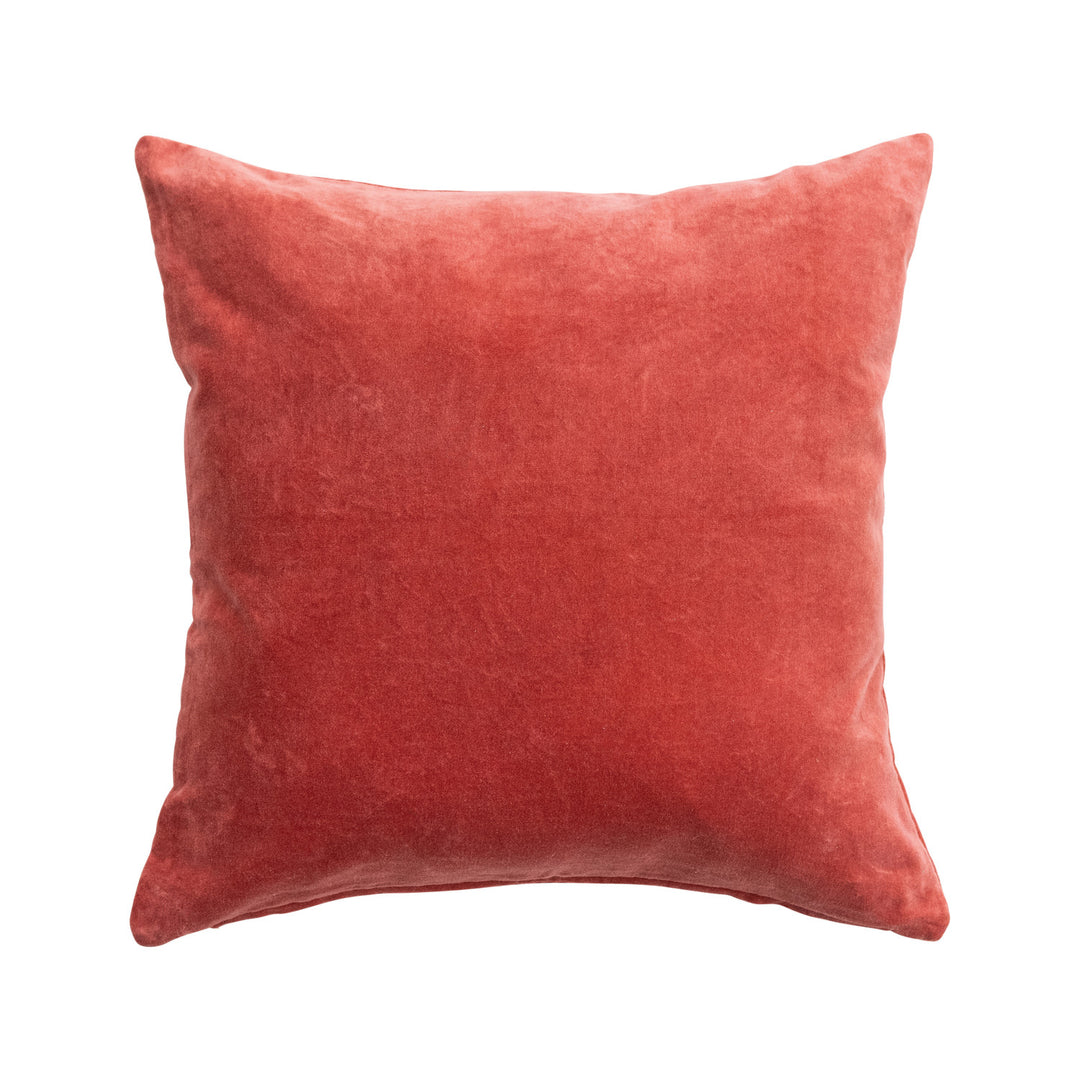 Cotton Velvet Pillow, Rust Color