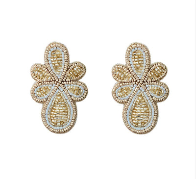 Mercer Earrings in Gold and White