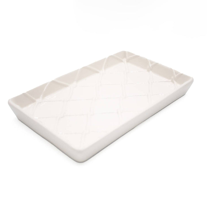 White Textured Guest Towel Tray - 8 Oak Lane