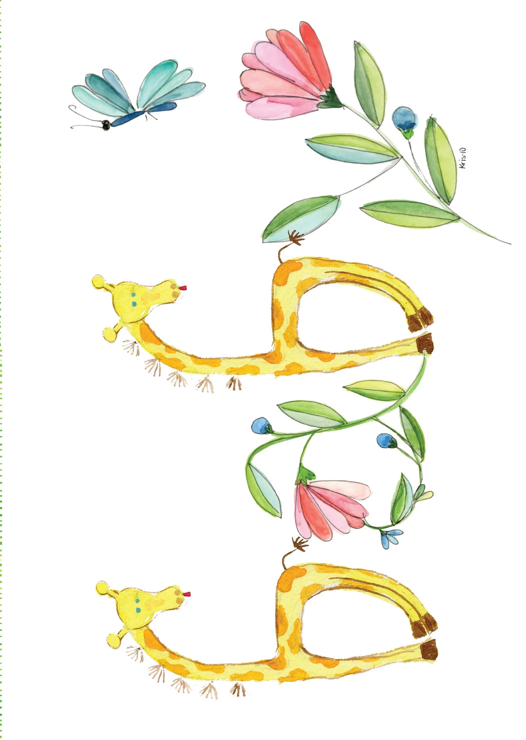 Baby Card | Giraffe Floral
